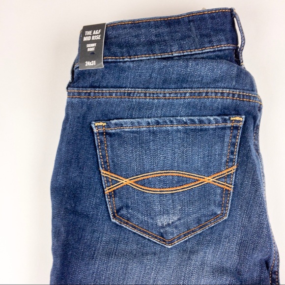 A&F bootcut flare jeans ripped distressed blue - Picture 8 of 8